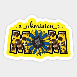 Ukrainian Mom with Sunflower Sticker